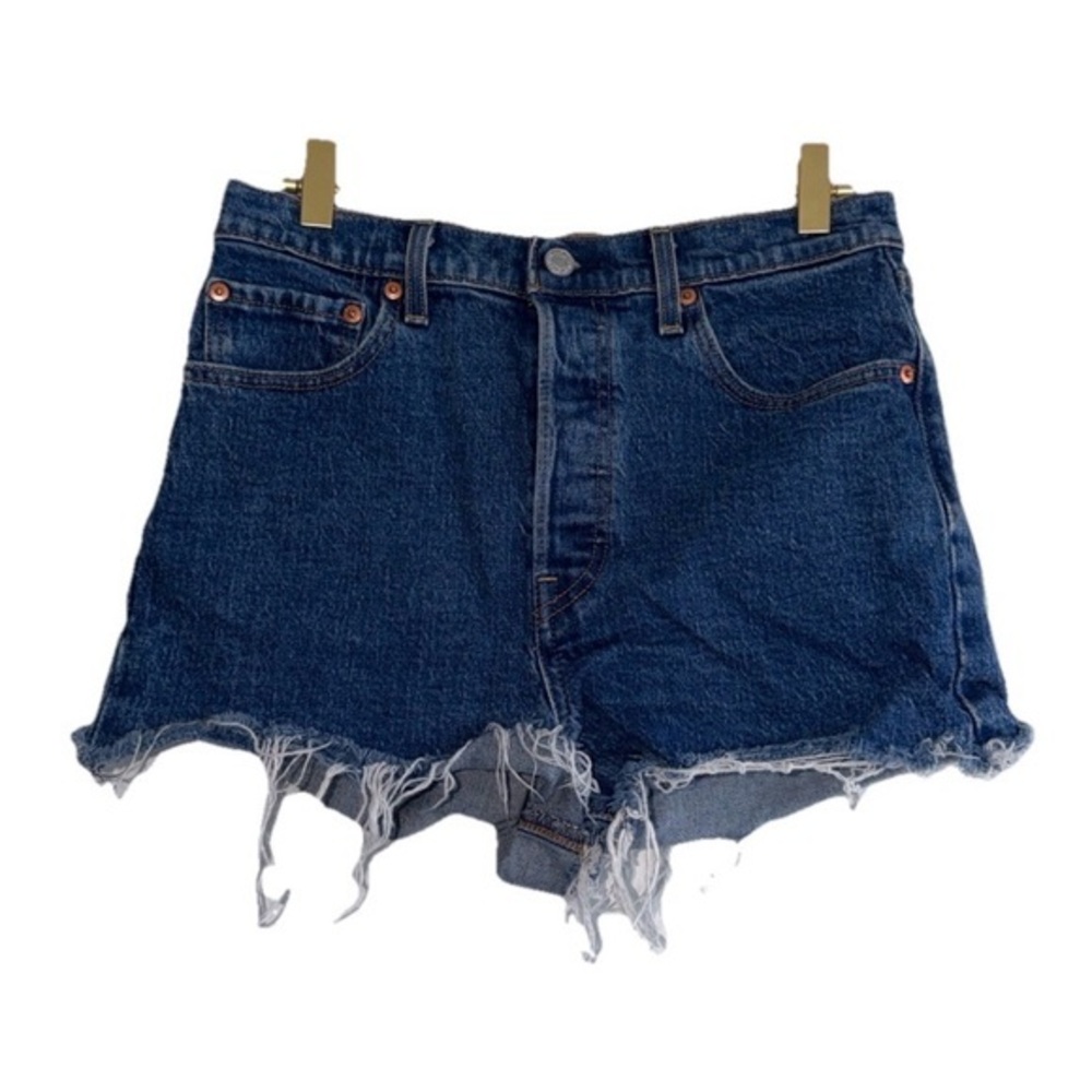 Levi’s Denim Ribcage Shorts Button Fly Frayed Hem Jean Shorts Sz. 29